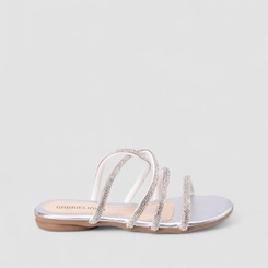 Rasteira Infantil Gabrielinha Multitiras Strass Prata