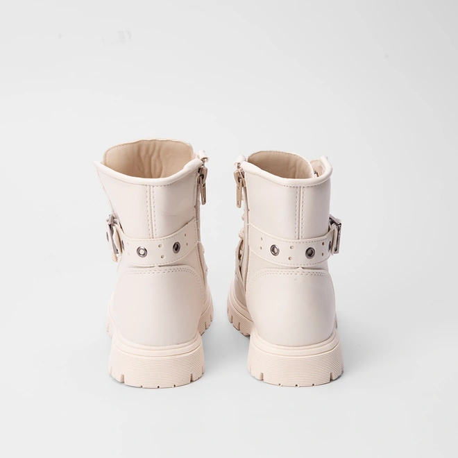 Bota Coturno Infantil Gabrielinha Detalhe Fivela Off White