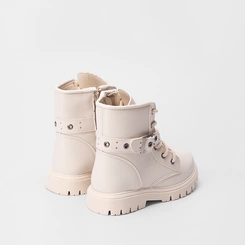 Bota Coturno Infantil Gabrielinha Detalhe Fivela Off White