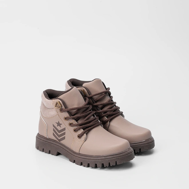 Bota Coturno Infantil Vertus Detalhe Lateral Cinza