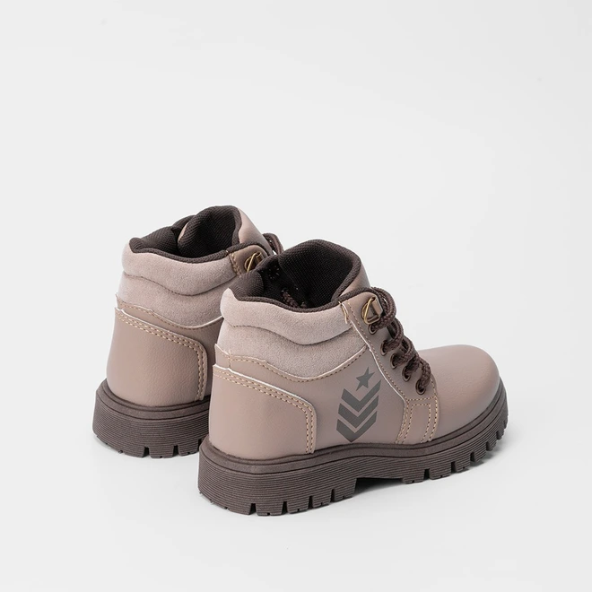 Bota Coturno Infantil Vertus Detalhe Lateral Cinza