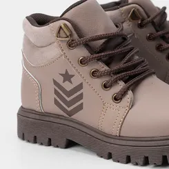 Bota Coturno Infantil Vertus Detalhe Lateral Cinza