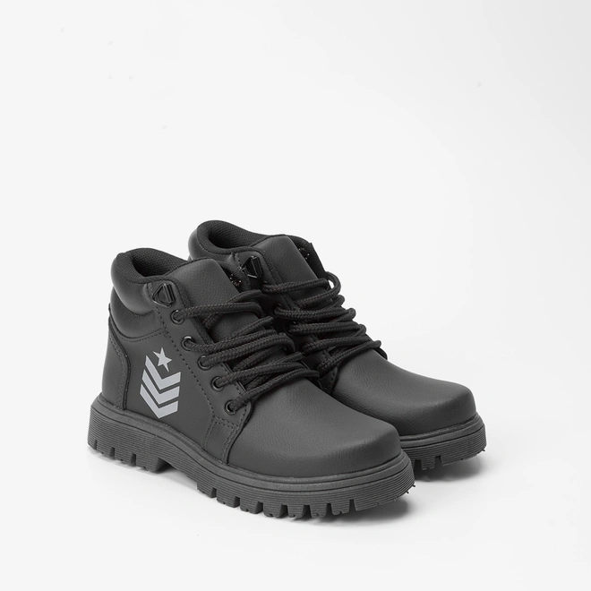 Bota Coturno Infantil Vertus Detalhe Lateral Preto
