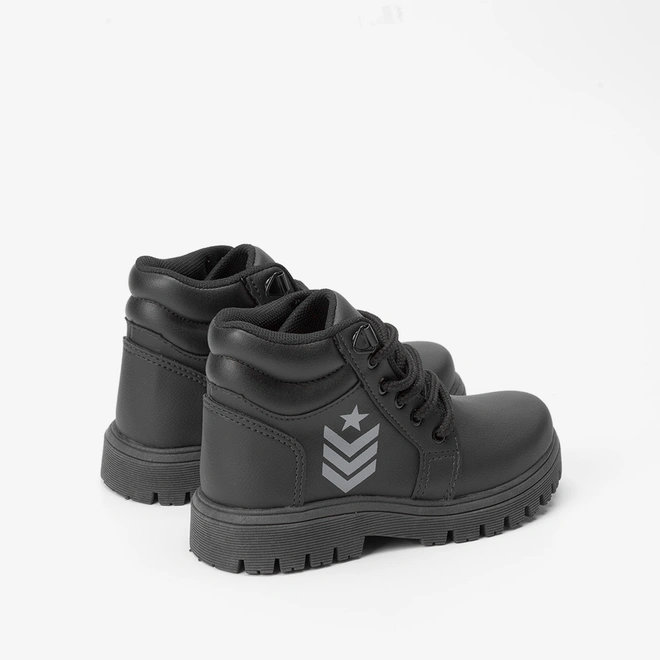 Bota Coturno Infantil Vertus Detalhe Lateral Preto