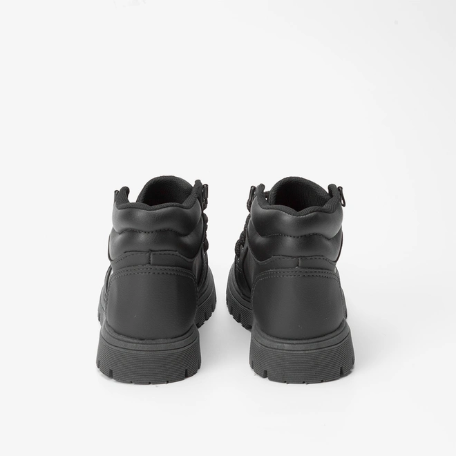 Bota Coturno Infantil Vertus Detalhe Lateral Preto