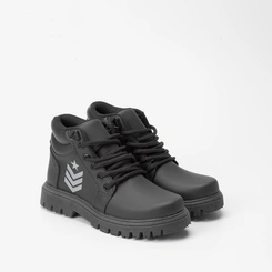 Bota Coturno Infantil Vertus Detalhe Lateral Preto