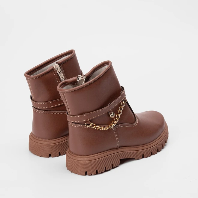 Bota Coturno Infantil Gabrielinha Pingentes Caramelo