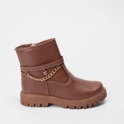 Bota Coturno Infantil Gabrielinha Pingentes Caramelo