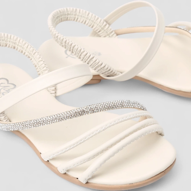 Sandália Infantil Magia Strass Multi Tiras Off White