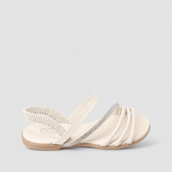 Sandália Infantil Magia Strass Multi Tiras Off White
