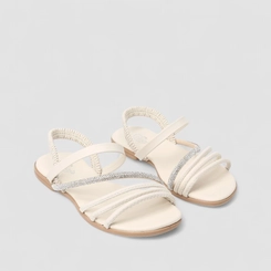 Sandália Infantil Magia Strass Multi Tiras Off White