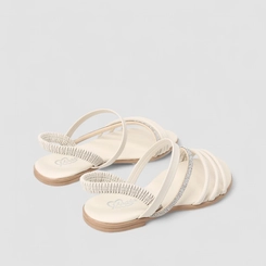 Sandália Infantil Magia Strass Multi Tiras Off White