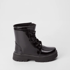 Bota Coturno Infantil Gabrielinha Verniz Preto