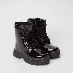 Bota Coturno Infantil Gabrielinha Verniz Preto