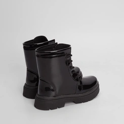 Bota Coturno Infantil Gabrielinha Verniz Preto
