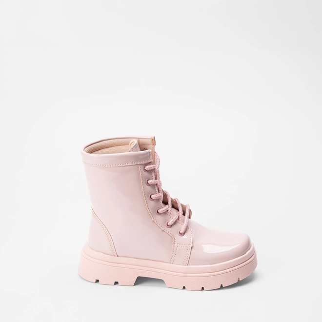 Bota Coturno Infantil Gabrielinha Verniz Rosa