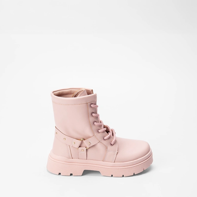 Bota Coturno Infantil Gabrielinha Detalhe Rebite Rosa