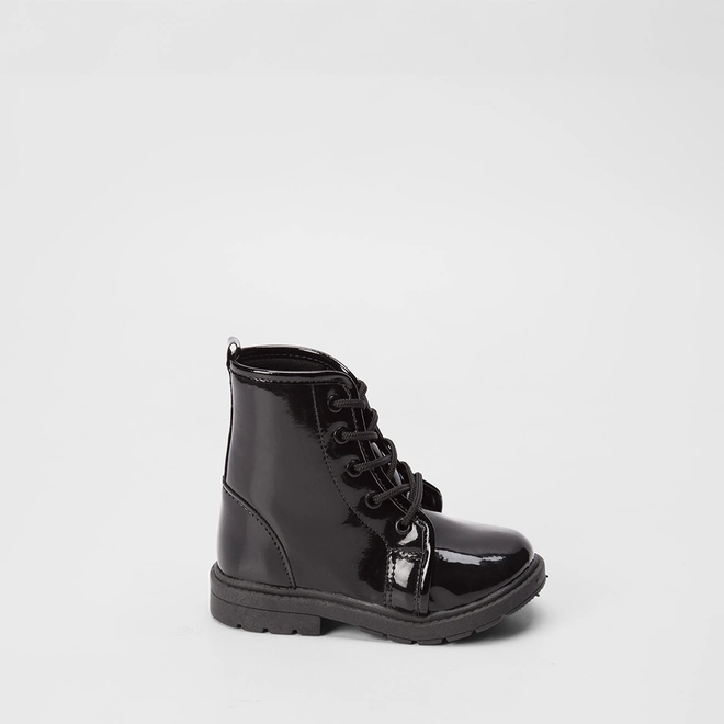 Bota Coturno Bebê Gabrielinha Verniz Preto