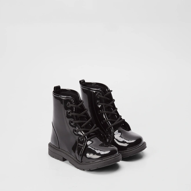 Bota Coturno Bebê Gabrielinha Verniz Preto