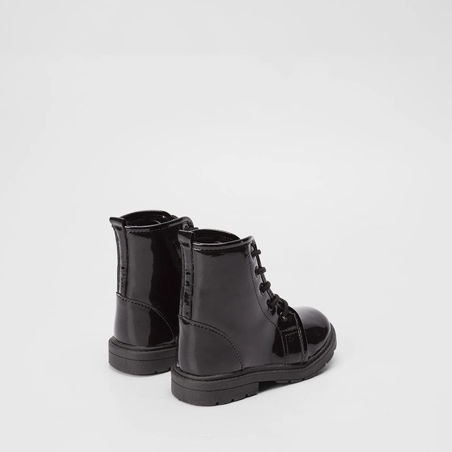 Bota Coturno Bebê Gabrielinha Verniz Preto
