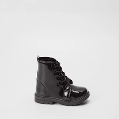 Bota Coturno Bebê Gabrielinha Verniz Preto