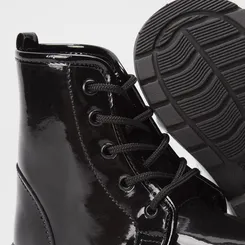 Bota Coturno Bebê Gabrielinha Verniz Preto
