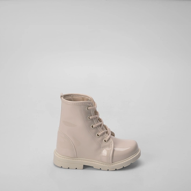 Bota Coturno Bebê Gabrielinha Verniz Off White