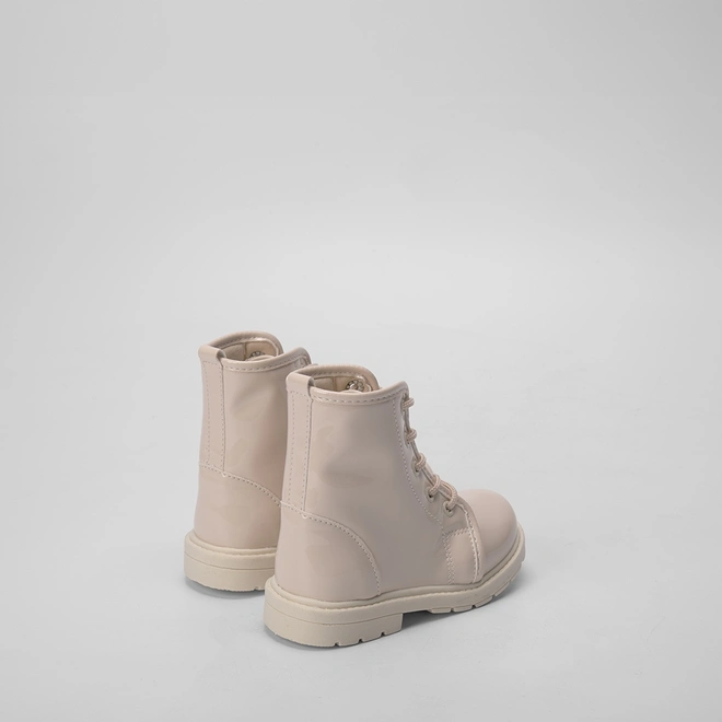 Bota Coturno Bebê Gabrielinha Verniz Off White