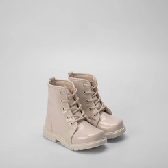 Bota Coturno Bebê Gabrielinha Verniz Off White