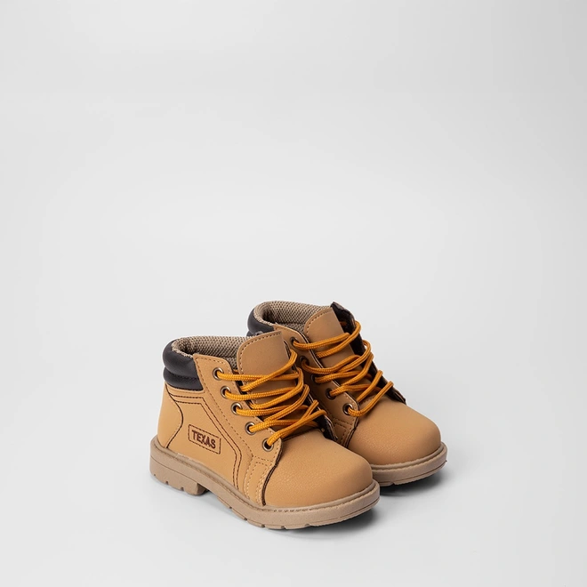 Bota Coturno Bebê Vertus Texas Caramelo