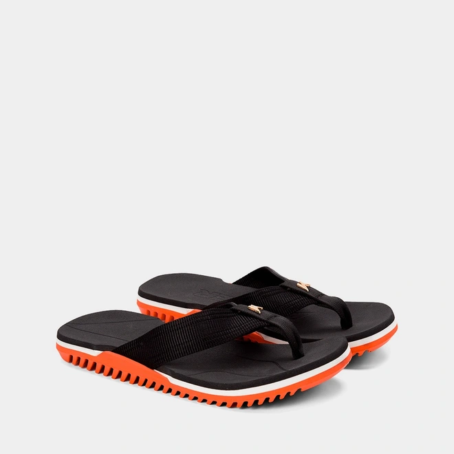 Chinelo Kenner NK6 Preto & Laranja