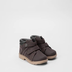 Bota Coturno Infantil Vertus Tiras Contato Marrom