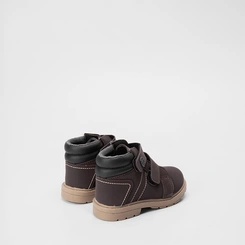 Bota Coturno Infantil Vertus Tiras Contato Marrom