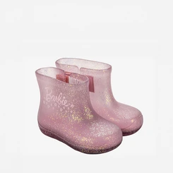 Galocha Infantil Barbie Tira Contato Glitter Rosa