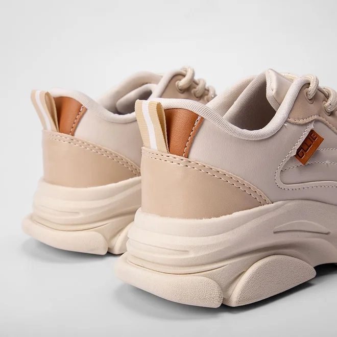 Tênis Chunky Feminino Ollie Original Bege
