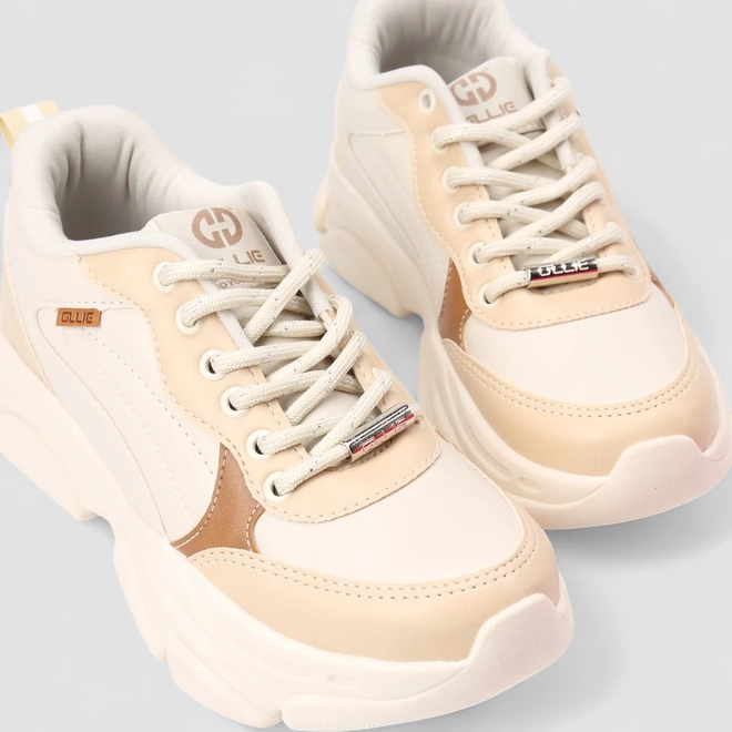 Tênis Chunky Feminino Ollie Original Bege