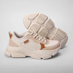 Tênis Chunky Feminino Ollie Original Bege