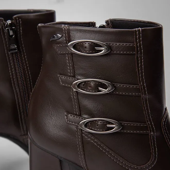 Ankle Boot Dakota Detalhe Fivelas Laterais Marrom