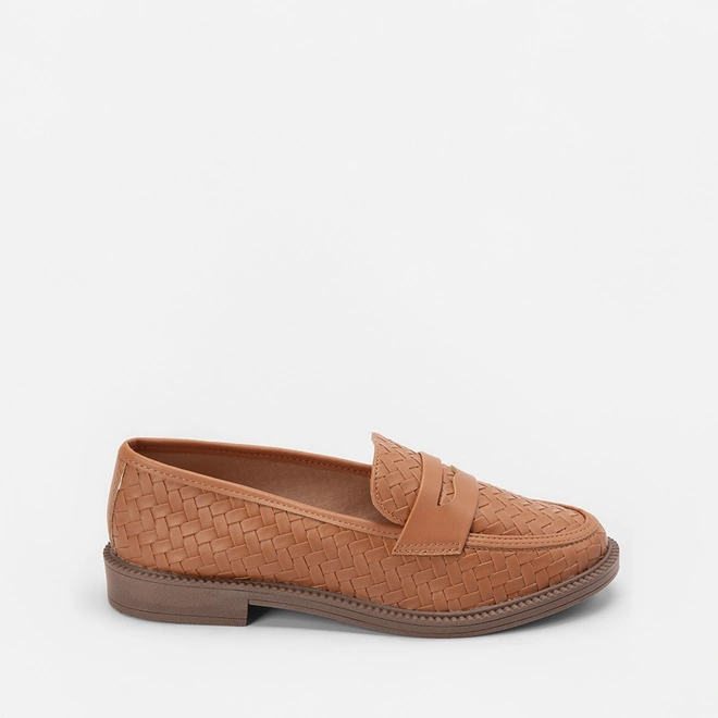 Mocassim Gabriela Textura Tressê Caramelo