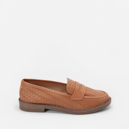 Mocassim Gabriela Textura Tressê Caramelo