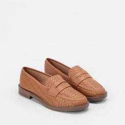 Mocassim Gabriela Textura Tressê Caramelo