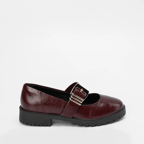 Sapato Boneca Gabriela Fivela Estilizada Tratorado Vinho