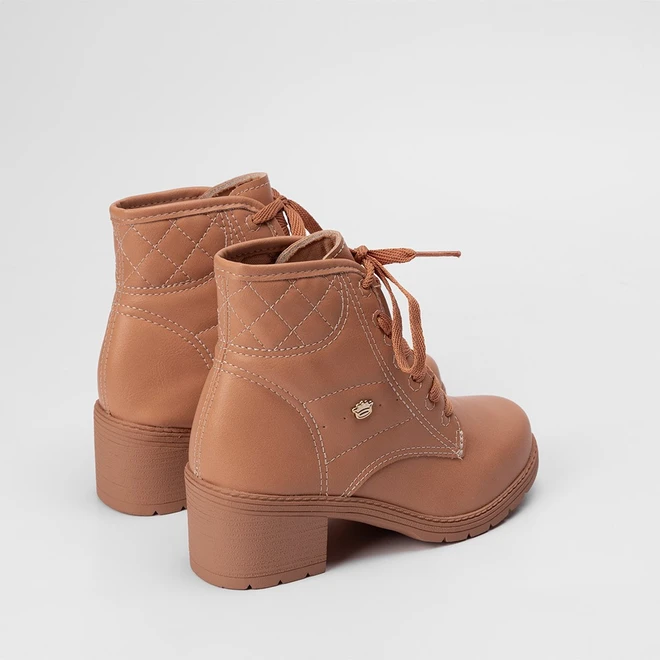 Bota Coturno Infantil Pink Cats Tratorado Caramelo