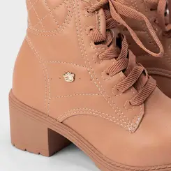Bota Coturno Infantil Pink Cats Tratorado Caramelo