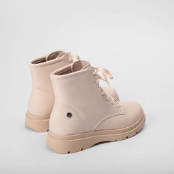 Bota Coturno Infantil Pink Cats Básica Off White