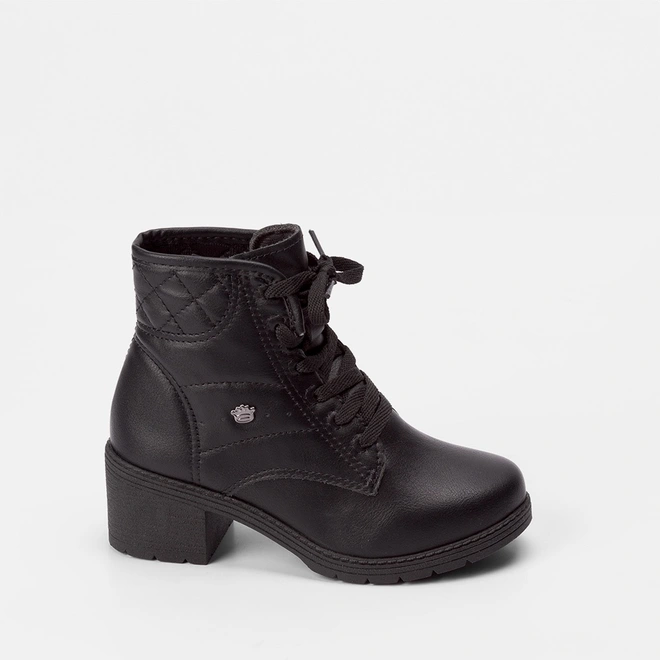 Bota Coturno Infantil Pink Cats Tratorado Preto