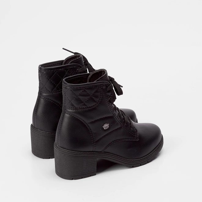 Bota Coturno Infantil Pink Cats Tratorado Preto