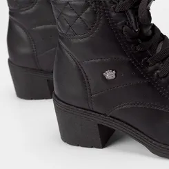 Bota Coturno Infantil Pink Cats Tratorado Preto