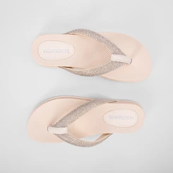 Papete Via Marte Tiras de Dedo Strass Off White
