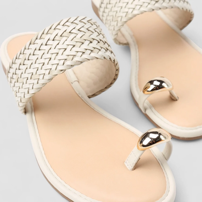 Rasteira Feminina Mississipi Tira Trançada Bold Off White